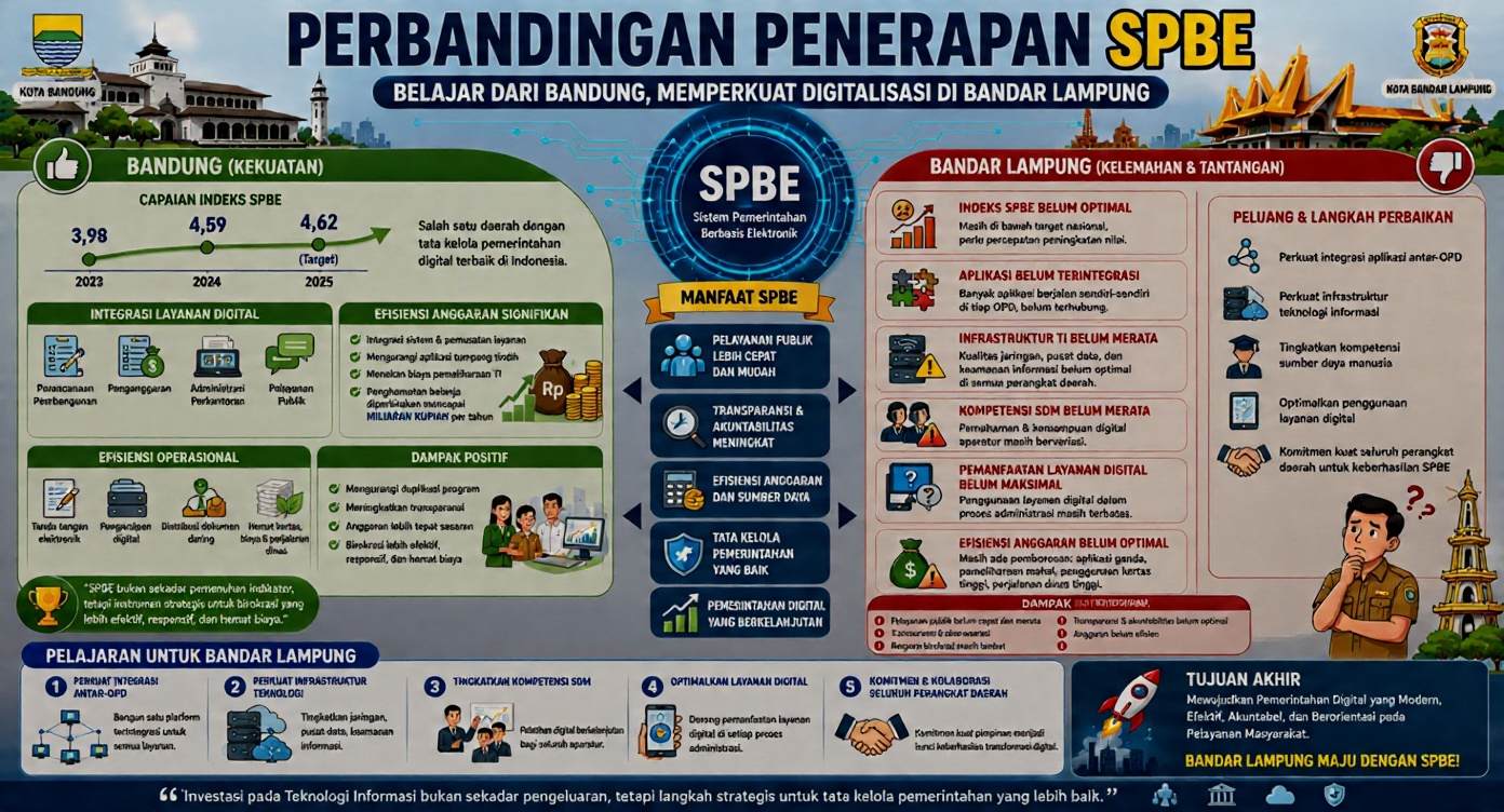 Bandung Jadi Rujukan, Bandar Lampung Gaspol Perkuat SPBE Demi Efisiensi Anggaran