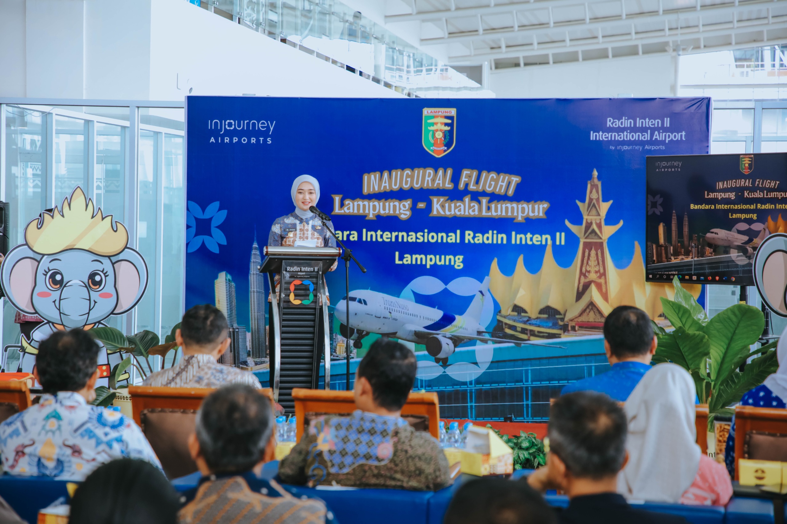 Wagub Jihan Nurlela Lepas Penerbangan Perdana Rute Lampung–Kuala Lumpur