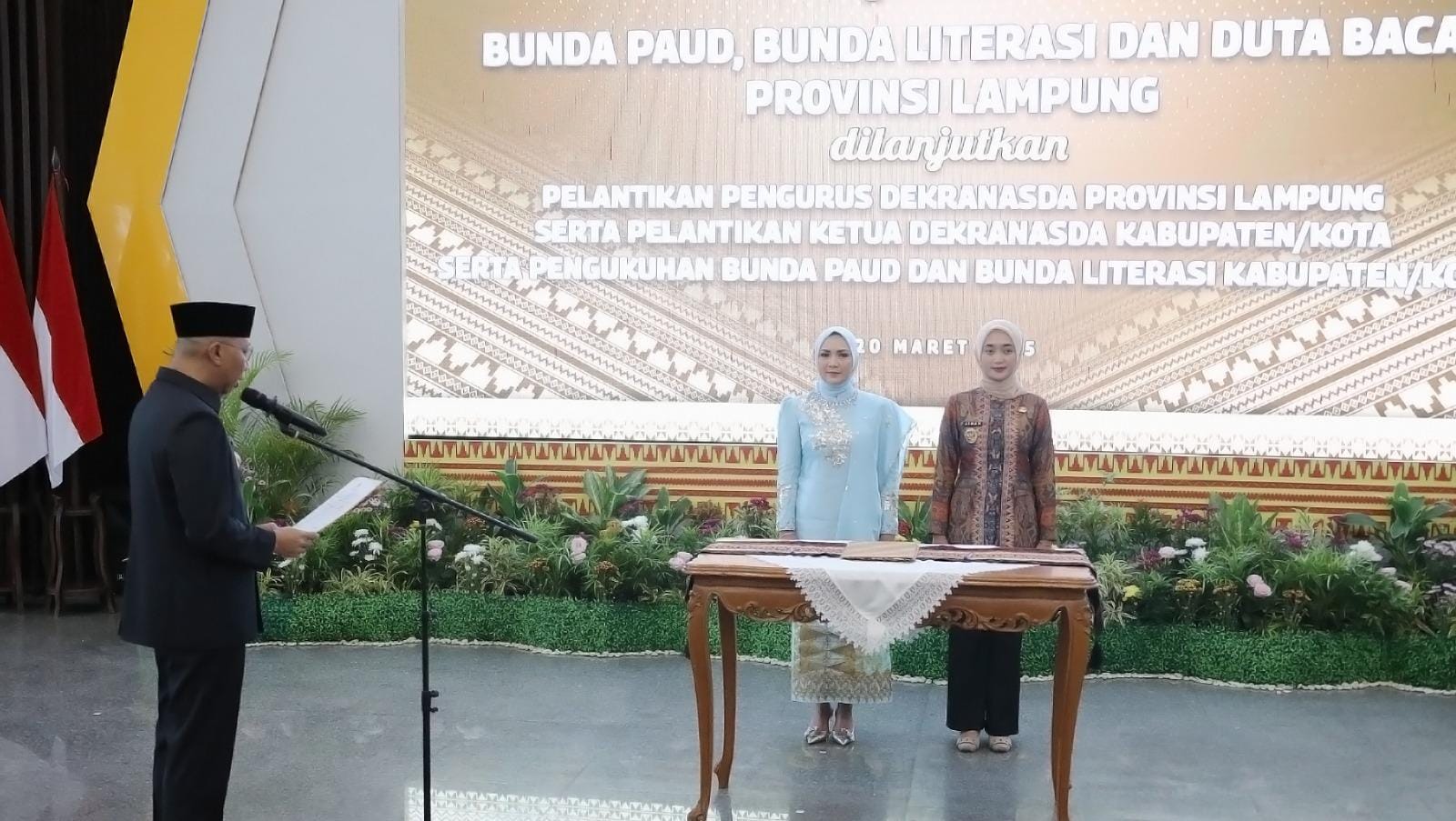 Gubernur Mirza Kukuhkan Bunda PAUD dan Bunda Literasi Provinsi Lampung Serta Duta Baca Provinsi Lampung