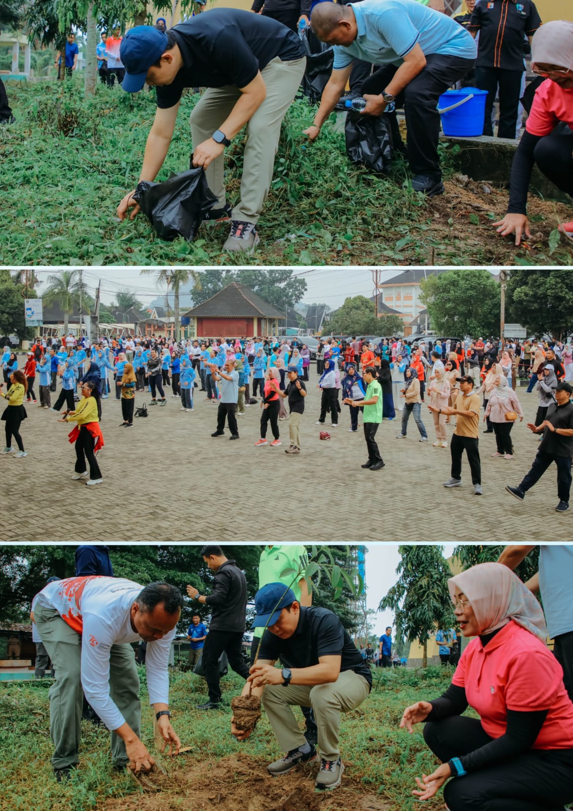 Pemprov Lampung Gelar Aksi Bersih Bersih, Tanam Pohon, Dan Senam Bersama